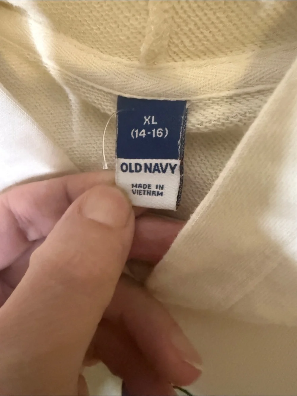 Old Navy Cream Floral Peace Sign Cropped Hoodie Sweatshirt XL 14-16